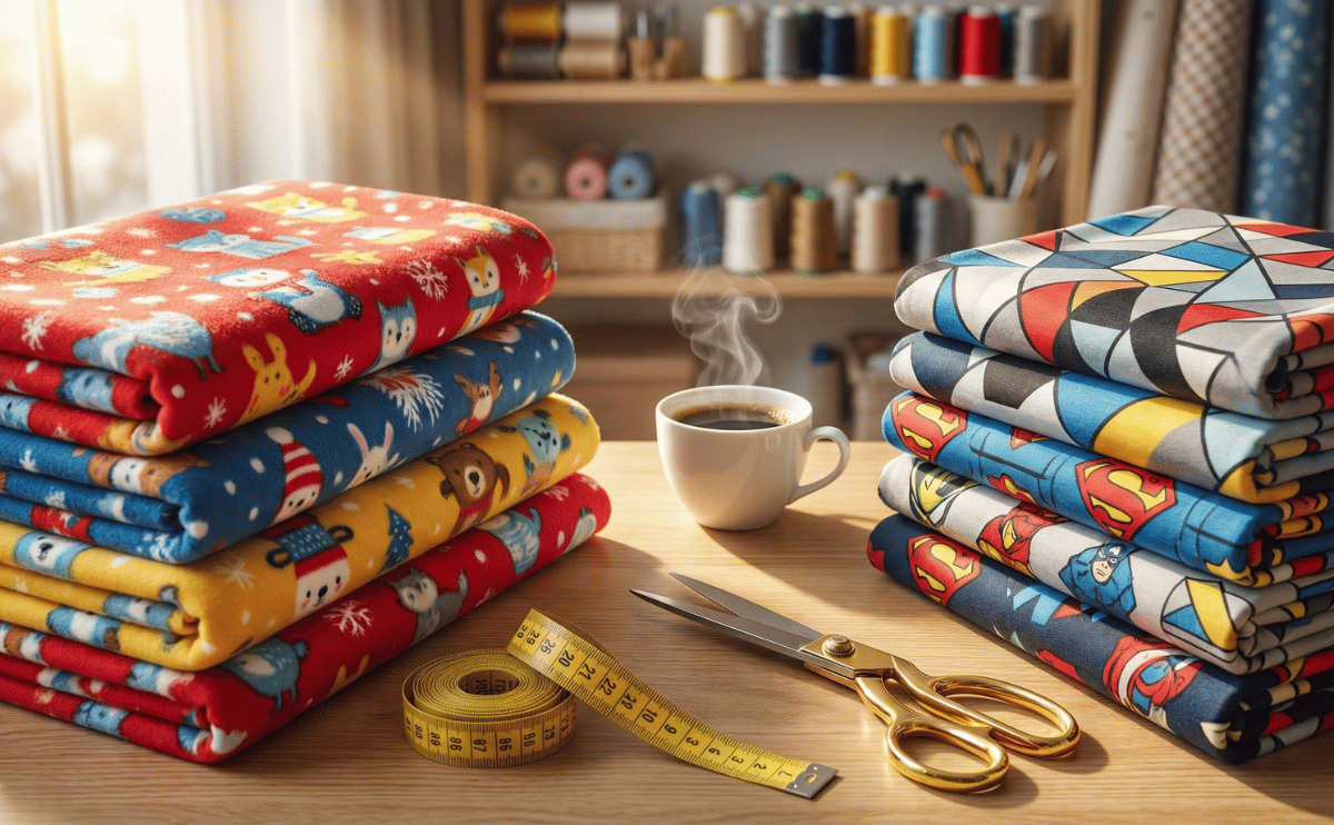 Pix Kumaş kışlık projeler için desenli polar ve iki iplik kumaş karşılaştırması