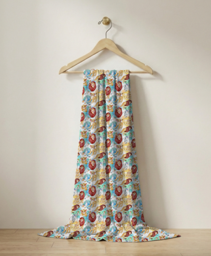 Aslan Kral Karakterli Dijital Baskılı Süprem Kumaş