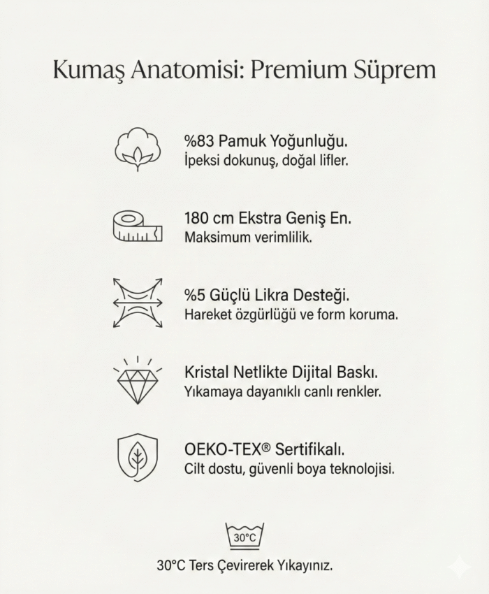 Pix Kumaş Premium Süprem Kumaş Teknik Özellikleri ve Yıkama Talimatı