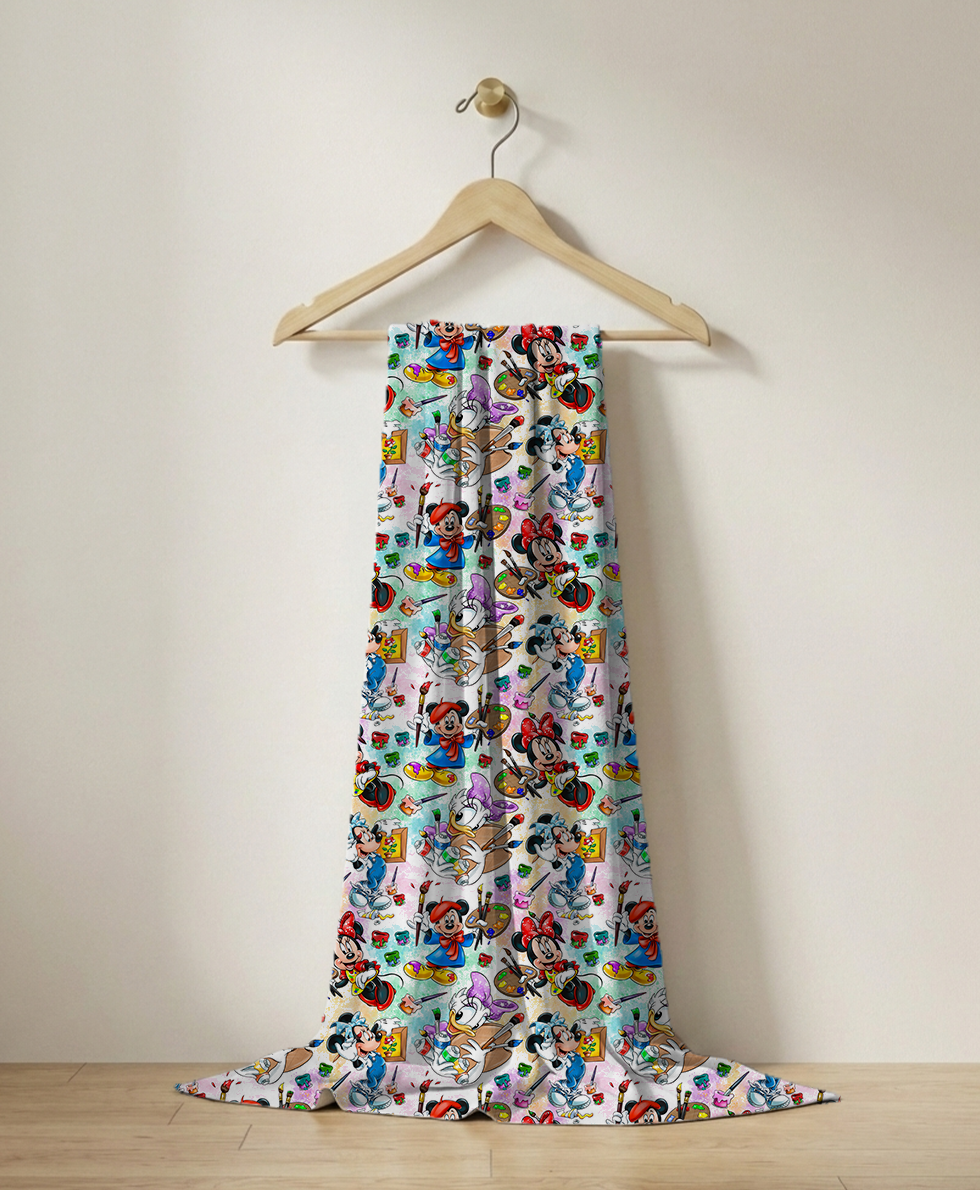 sanatci-daisy-ve-arkadaslari-suprem-kumas Sanatçı Daisy ve Arkadaşları Karakterli Dijital Baskılı Süprem Kumaş