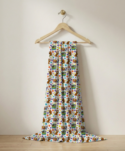 cooby-Doo ve Arkadaşları Karakterli Dijital Baskılı Süprem Kumaş