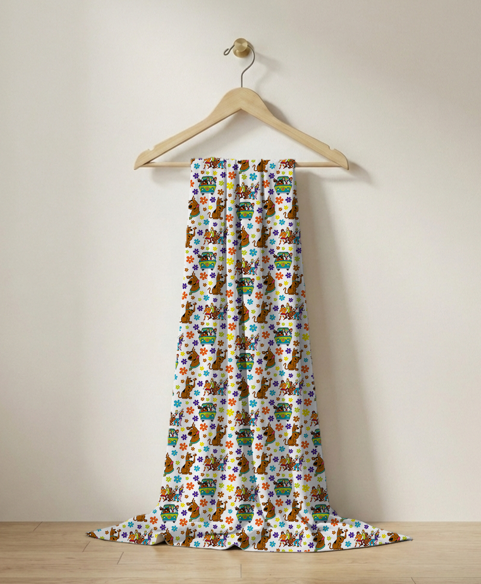 scooby-doo-ve-arkadaslari-karakterli-suprem-kumas cooby-Doo ve Arkadaşları Karakterli Dijital Baskılı Süprem Kumaş