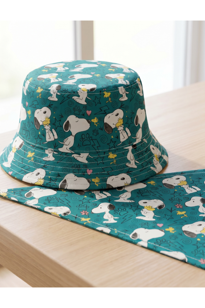 Snoopy Temalı Karakterli Dijital Baskılı Süprem Kumaş - Görsel 3